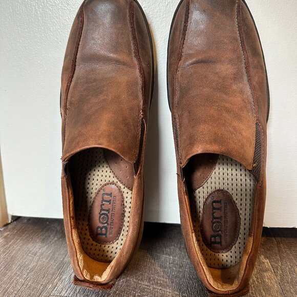 Born Men's Rustic Brown Leather Loafers - Picture 3 of 7